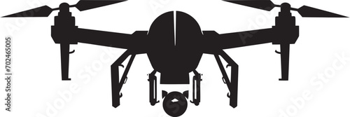 Sleek Enforcer Black Combat Quadcopter Icon Design Battlefield Protector Vector Black Armed Drone Mark