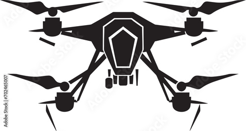 Aegis Sentinel Vector Black Armed Drone Symbol Sleek Enforcer Black Combat Quadcopter Icon Design