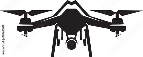 Aerial Enforcer Vector Black Combat Drone Symbolism Stealth Aviator Black Armed Quadcopter Emblematic Design