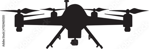 Warrior Sentinel Vector Black Combat Drone Emblem Elegant Enforcer Black Armed Quadcopter Precision