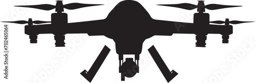 Lethal Aviator Black Armed Quadcopter Iconic Identity Precision Enforcer Vector Black Combat Drone Design