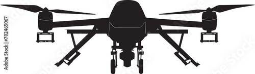 Precision Enforcer Vector Black Combat Drone Design Elegant Sentinel Black Armed Quadcopter Emblematic Symbol