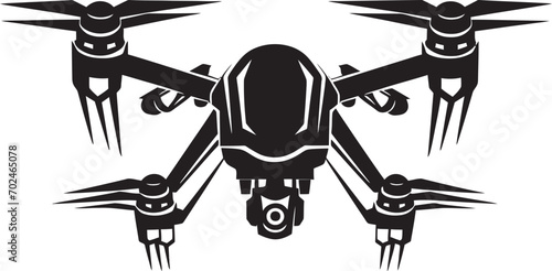 Aerial Aviator Vector Black Combat Drone Identity Stealth Enforcer Black Armed Quadcopter Symbolic Emblem