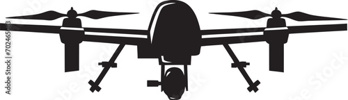 Stealth Enforcer Black Armed Quadcopter Symbolic Emblem Robotic Guardian Vector Black Combat Drone Symbol