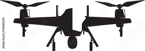 Elegant Enforcer Black Armed Quadcopter Symbolism Combat Guardian Vector Black Combat Drone Design