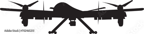 Warrior Aviator Vector Black Combat Drone Emblem Elegant Enforcer Black Armed Quadcopter Symbolism