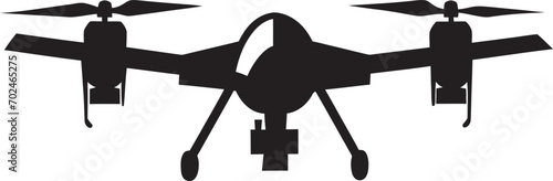 Lethal Vigilant Black Armed Quadcopter Iconic Identity Precision Enforcer Vector Black Combat Drone Design