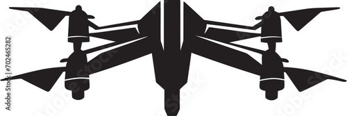 Precision Enforcer Vector Black Combat Drone Design Elegant Sentinel Black Armed Quadcopter Emblematic Symbol