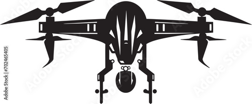 Warrior Sentinel Black Armed Quadcopter Symbolism Elegant Enforcer Vector Black Combat Drone Emblem