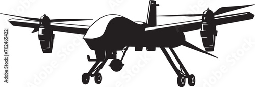 Precision Enforcer Black Armed Quadcopter Symbolism Elegant Sentinel Vector Black Combat Drone Precision