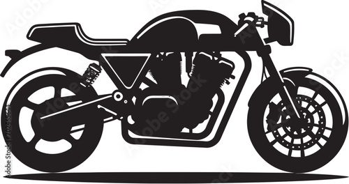 Dynamic Speedster Black Cafe Racer Iconic Mark Heritage Fusion Vector Black Cafe Racer Symbol