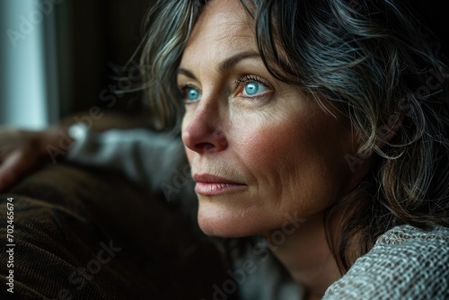 Very attractive mature woman looking away