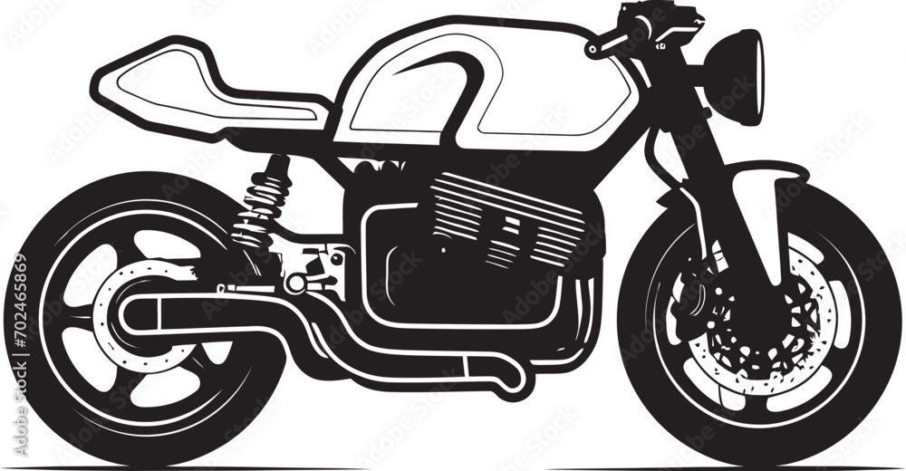 Fototapeta premium Retro Precision Black Cafe Racer Emblematic Identity Sleek Thrust Vector Black Cafe Racer Emblem