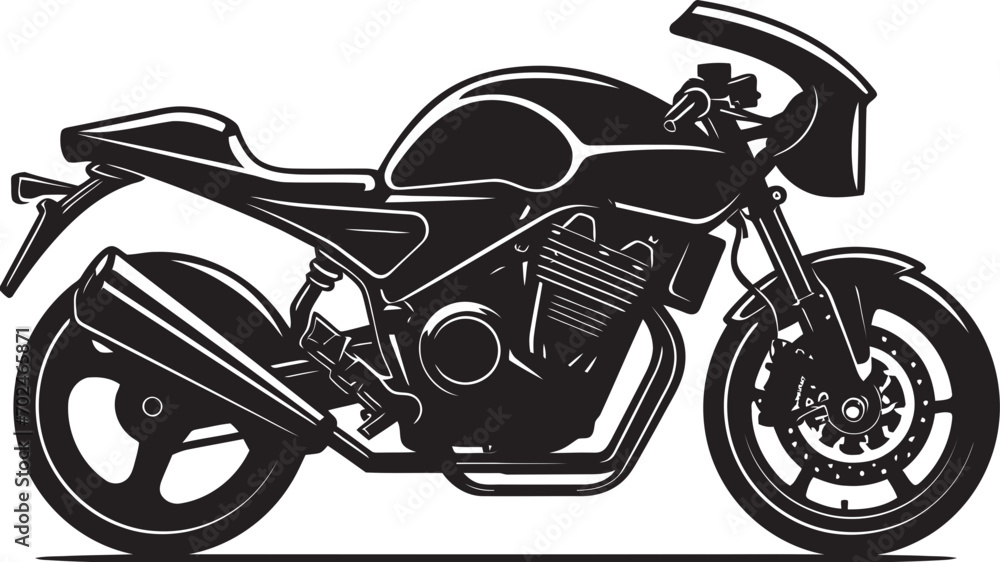 Fototapeta premium Classic Elegance Black Cafe Racer Iconic Design Vintage Fusion Vector Black Cafe Racer Mark