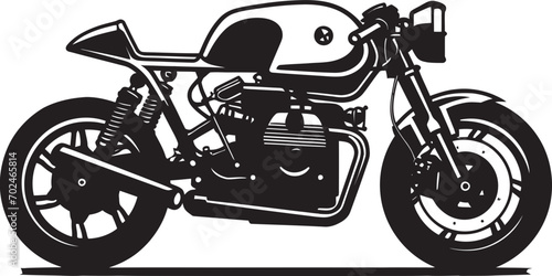 Dynamic Speedster Black Cafe Racer Iconic Mark Heritage Fusion Vector Black Cafe Racer Symbol