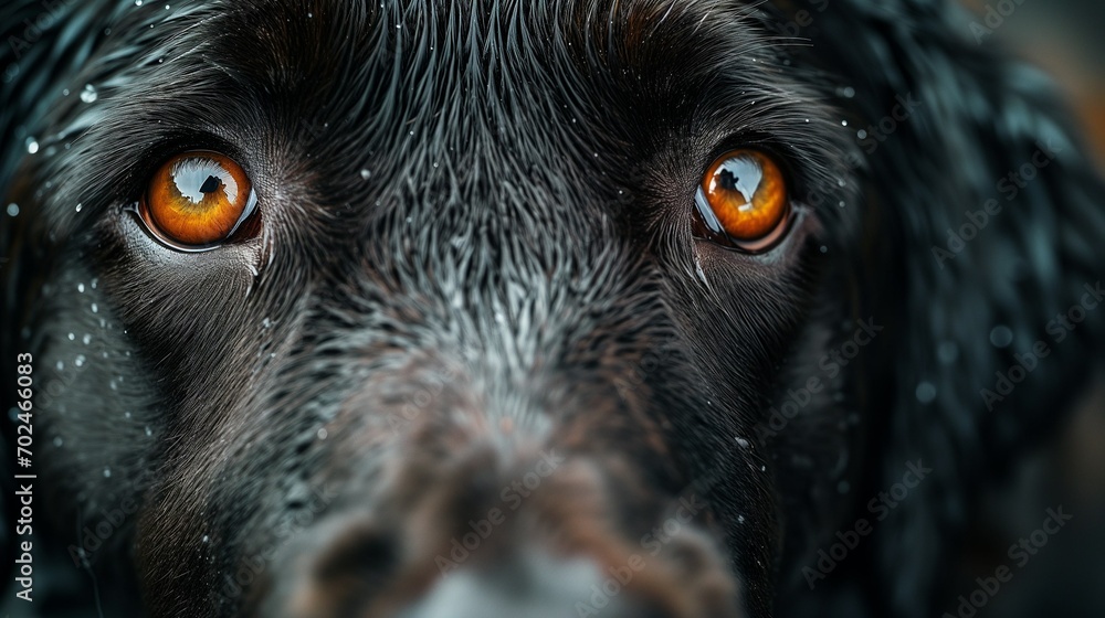 Soulful Stare: Black Dog with Piercing Eyes
