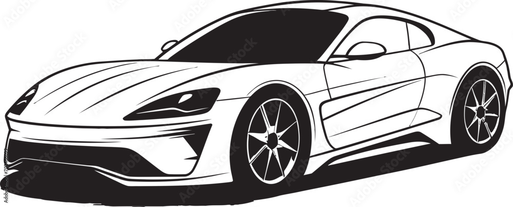 Modern Racer Concept Sports Car Emblematic Symbol Velocity Vanguard Black Vector Sports Car Precision