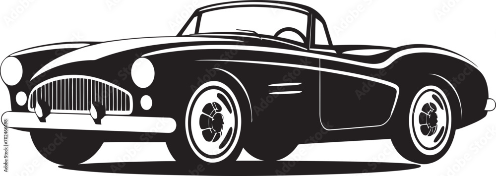 Timeless Revival Vintage Car Black Iconic Mark Antique Velocity Black Vector Vintage Car Emblem