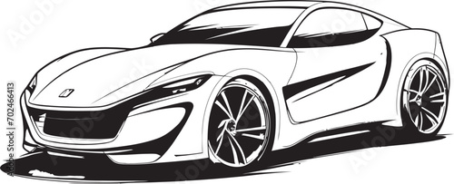Future Racing Black Vector Sports Car Emblematic Design Dynamic Formula Concept Sports Car Symbol