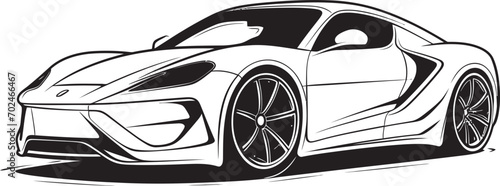 Aero Dynamics Black Vector Sports Car Iconic Precision Innovative Fusion Concept Sports Car Symbol