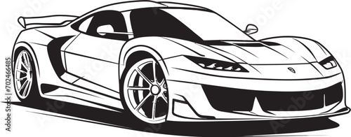 Sleek Prowess Concept Sports Car Emblematic Emblem Future Dynamics Black Vector Sports Car Symbol