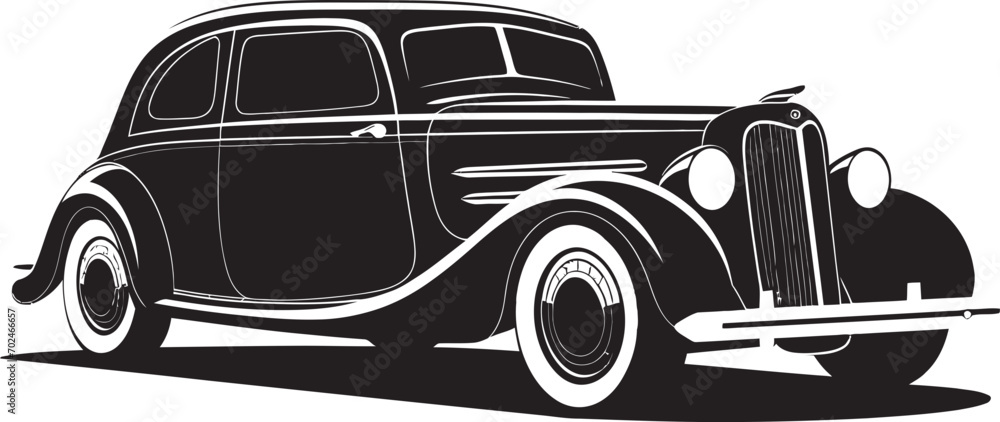Nostalgic Revival Vintage Car Black Iconic Mark Timeless Legacy Black Vector Vintage Car Emblem