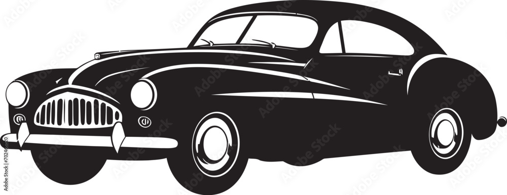 Retro Thrust Vintage Car Black Identity Vintage Speed Black Vector Car Symbol