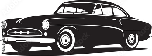 Vintage Speed Black Vector Car Symbol Historic Revival Vintage Car Black Emblem
