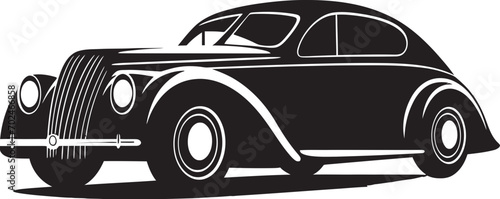Retro Emblem Black Vector Vintage Car Emblematic Design Nostalgic Velocity Concept Vintage Car Symbol
