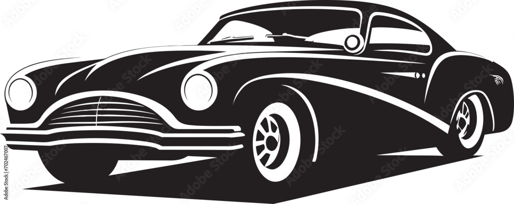 Historical Thrust Concept Vintage Car Iconic Emblem Retro Fusion Black Vector Vintage Car Identity