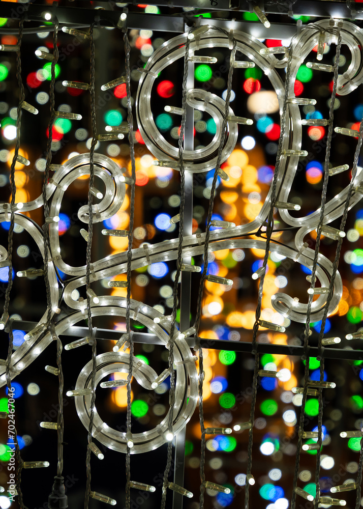 Fototapeta premium celebrating Christmas lights and bokeh lights