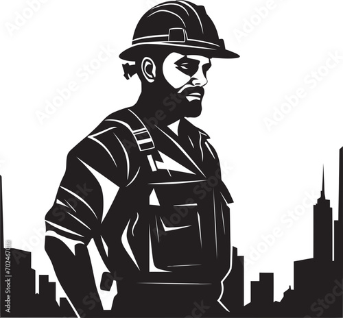 Constructive Vision Architect Icon in Black Vector Precision Mini Mech Tiny Combat Robot in Black Vector Logo