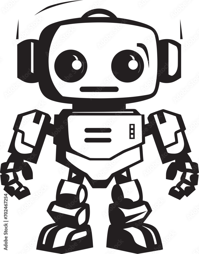 Tiny Titan Combat Robot in Black Vector Design Bitty Battler Cute Tiny Combat Bot Symbol Tiny Titan Combat Robot in Black Vector Design Bitty Battler Cute Tiny Combat Bot Symbol