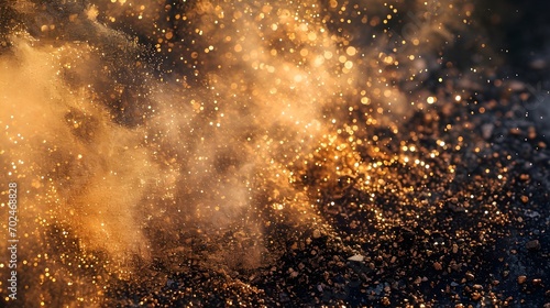 Wallpaper Mural Gold Dust Glitter Bokeh.  (Generative AI). Torontodigital.ca