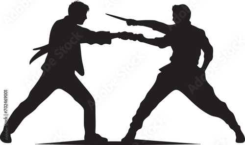 Battle Impact Two Men Fighting Emblem Rivalry Showdown Black Logo of Fighters