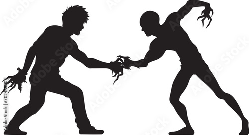 Rivalry Showdown Black Logo of Fighters Fighters Confrontation Black Duel Emblem