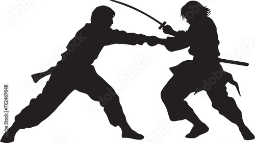 Battle Impact Two Men Fighting Emblem Rivalry Showdown Black Logo of Fighters