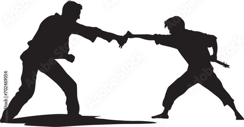 Rivalry Showdown Black Logo of Fighters Fighters Confrontation Black Duel Emblem