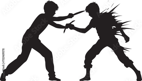 Confrontation Heat Black Duel Emblem Combat Clash Black Logo of Dueling Men