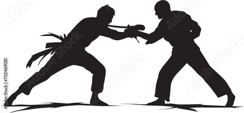 Rivalry Showdown Black Logo of Fighters Fighters Confrontation Black Duel Emblem