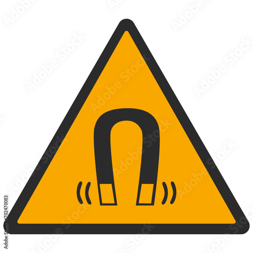 WARNING PICTOGRAM, MAGNETIC FIELD ISO 7010 - W006, SVG
