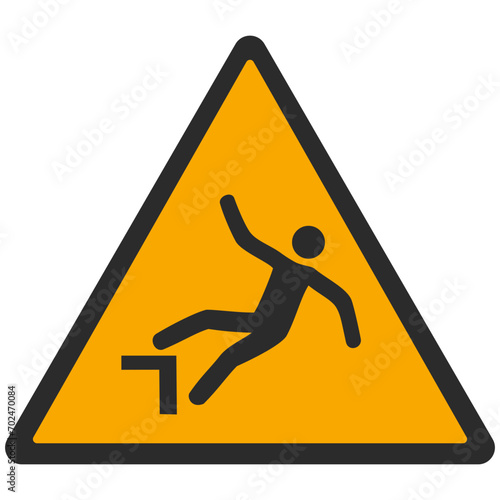 WARNING PICTOGRAM, RISK OF FALLING ISO 7010 - W008, SVG