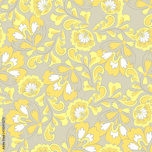 Paisley seamless vector pattern for fabric design. Vintage textile background