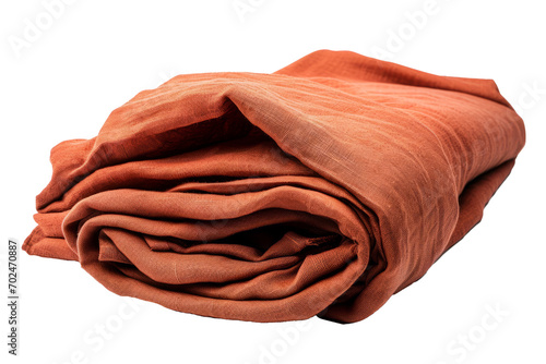 Pleated fabric of linen material color, cut out - stock png.