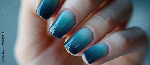 Gradient manicure in shades of blue