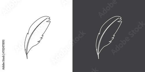 Simple feather line icon illustration vector template design. photo