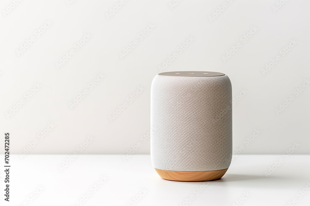 Modern Smart speaker, white background, isolated Modern Smart speaker, white background, isolated