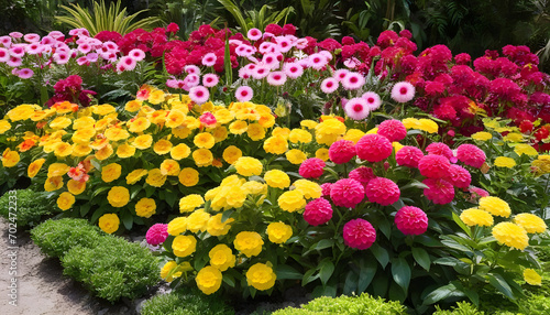 Wallpaper Mural A variety of pink red and yellow flowers in a botanical garden Torontodigital.ca