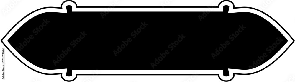 Obraz premium Islamic Label and Name Frame Glyph with outline Black Filled silhouettes Design pictogram symbol visual illustration