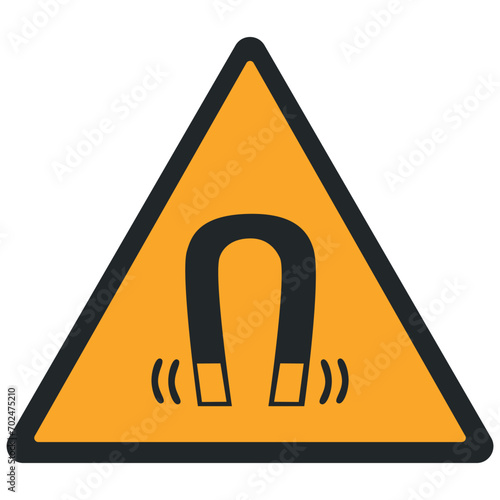 WARNING PICTOGRAM, MAGNETIC FIELD ISO 7010 - W006
